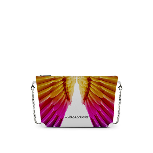 Borsa a Tracolla Bianca Stampa Aquila | Catena Dorata | Made in Italy
