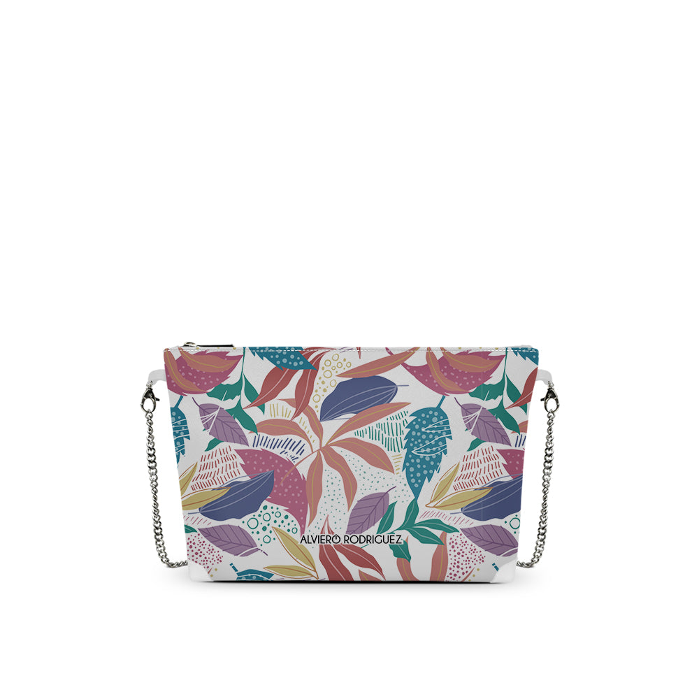 Borsa a Tracolla Bianca Stampa Artistica | Catena Dorata | Made in Italy
