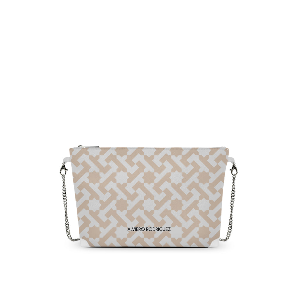 Borsa a Tracolla Bianca Tinta Unita | Catena Dorata | Made in Italy
